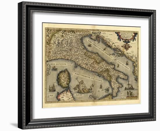 Ortelius's Map of Italy, 1570-Library of Congress-Framed Photographic Print