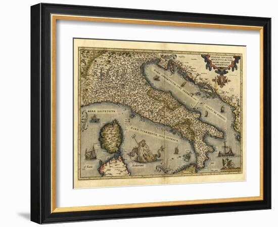 Ortelius's Map of Italy, 1570-Library of Congress-Framed Photographic Print