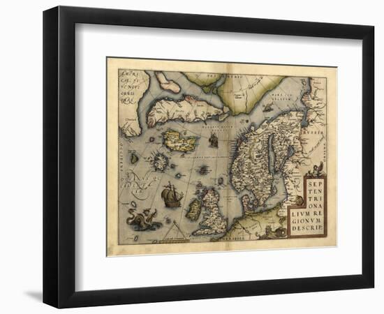 Ortelius's Map of Northern Europe, 1570-Library of Congress-Framed Premium Photographic Print