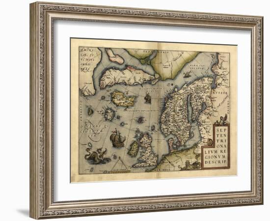 Ortelius's Map of Northern Europe, 1570-Library of Congress-Framed Photographic Print