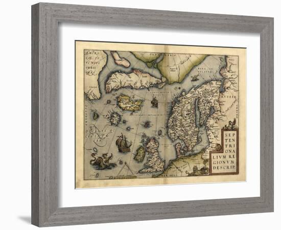 Ortelius's Map of Northern Europe, 1570-Library of Congress-Framed Photographic Print