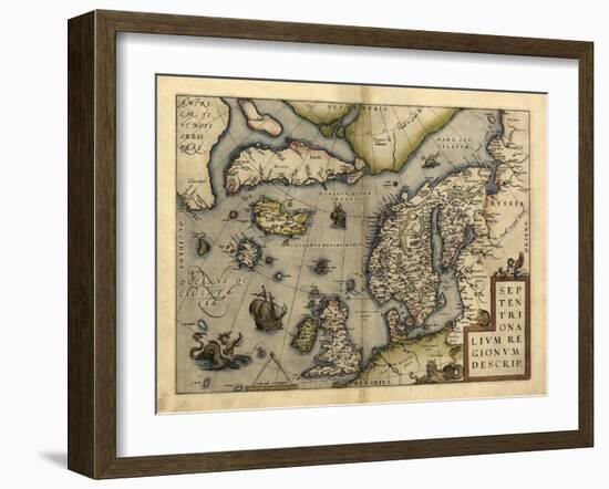 Ortelius's Map of Northern Europe, 1570-Library of Congress-Framed Photographic Print