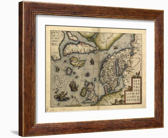 Ortelius's Map of Northern Europe, 1570-Library of Congress-Framed Photographic Print