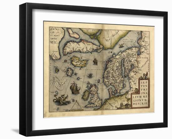 Ortelius's Map of Northern Europe, 1570-Library of Congress-Framed Photographic Print