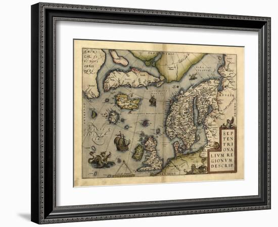 Ortelius's Map of Northern Europe, 1570-Library of Congress-Framed Photographic Print