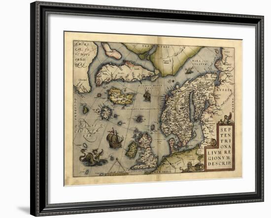 Ortelius's Map of Northern Europe, 1570-Library of Congress-Framed Photographic Print