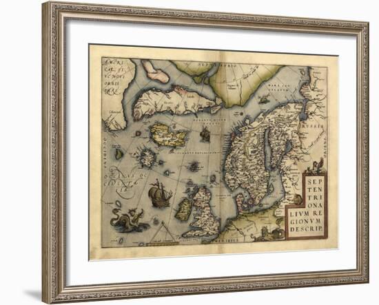 Ortelius's Map of Northern Europe, 1570-Library of Congress-Framed Photographic Print