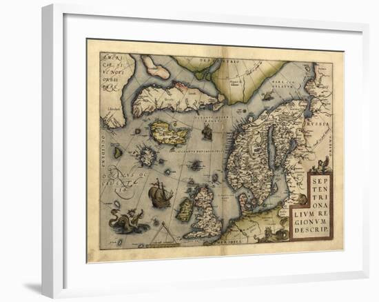 Ortelius's Map of Northern Europe, 1570-Library of Congress-Framed Photographic Print