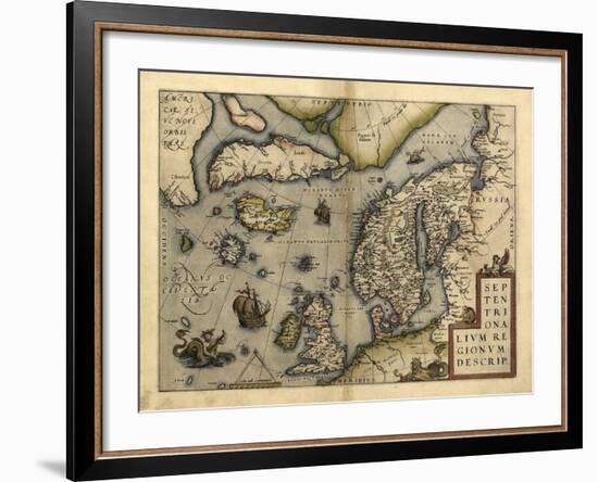 Ortelius's Map of Northern Europe, 1570-Library of Congress-Framed Photographic Print