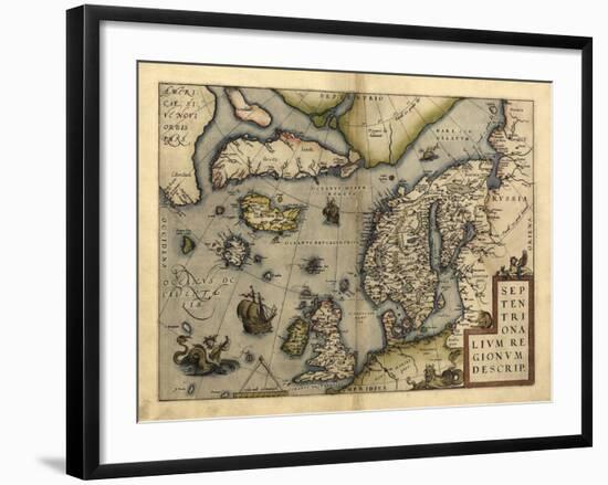 Ortelius's Map of Northern Europe, 1570-Library of Congress-Framed Photographic Print