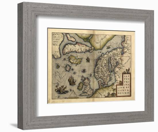 Ortelius's Map of Northern Europe, 1570-Library of Congress-Framed Photographic Print