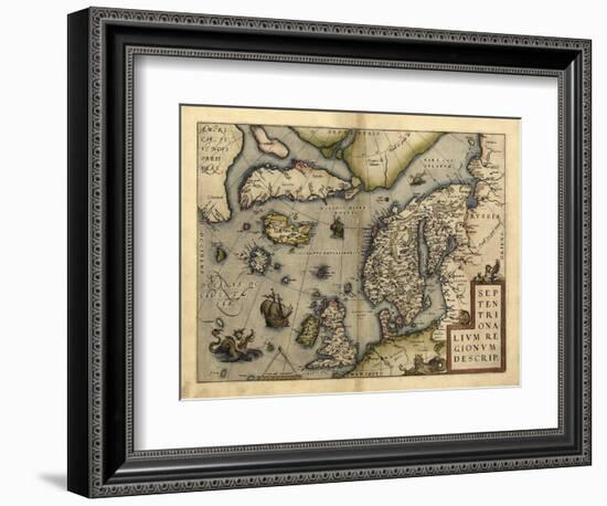 Ortelius's Map of Northern Europe, 1570-Library of Congress-Framed Photographic Print