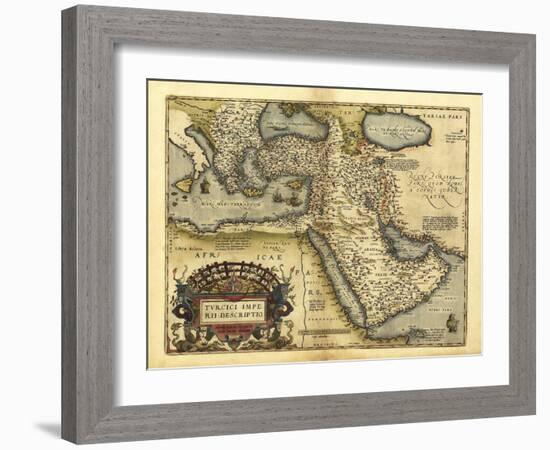 Ortelius's Map of Ottoman Empire, 1570-Library of Congress-Framed Photographic Print