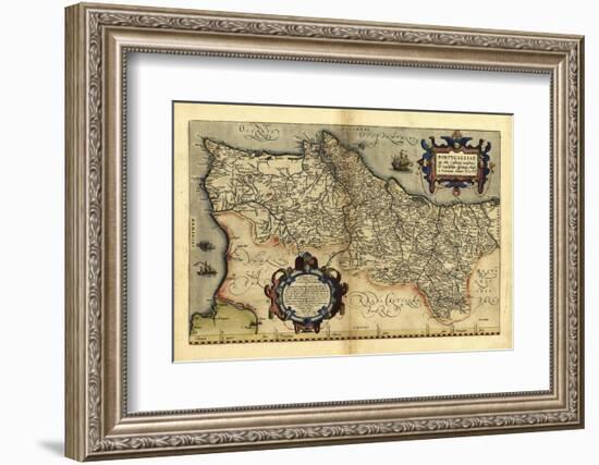 Ortelius's Map of Portugal, 1570-Library of Congress-Framed Photographic Print