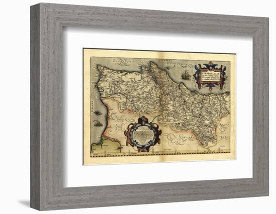 Ortelius's Map of Portugal, 1570-Library of Congress-Framed Photographic Print