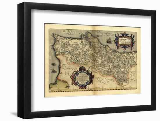 Ortelius's Map of Portugal, 1570-Library of Congress-Framed Photographic Print