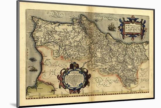 Ortelius's Map of Portugal, 1570-Library of Congress-Mounted Photographic Print