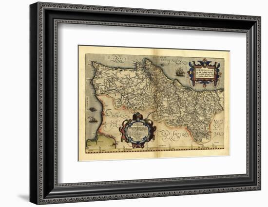 Ortelius's Map of Portugal, 1570-Library of Congress-Framed Photographic Print