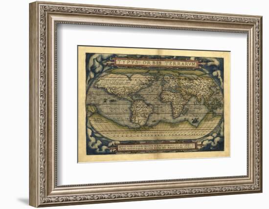 Ortelius's World Map, 1570-Library of Congress-Framed Photographic Print