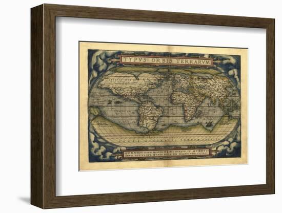 Ortelius's World Map, 1570-Library of Congress-Framed Photographic Print