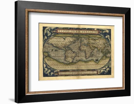 Ortelius's World Map, 1570-Library of Congress-Framed Photographic Print