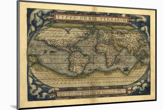 Ortelius's World Map, 1570-Library of Congress-Mounted Photographic Print