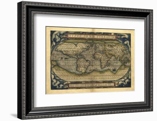 Ortelius's World Map, 1570-Library of Congress-Framed Photographic Print