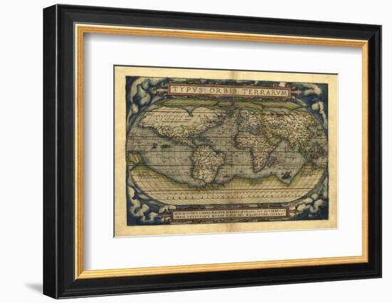 Ortelius's World Map, 1570-Library of Congress-Framed Photographic Print