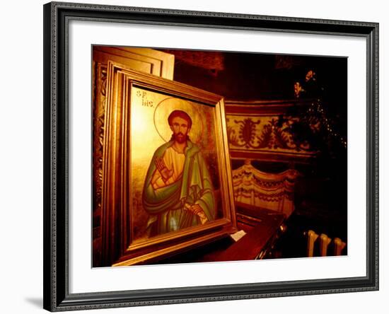 Orthodox Icon Painting in St. Paul and Peter's Cathedral, Constanta, Romania-Cindy Miller Hopkins-Framed Photographic Print