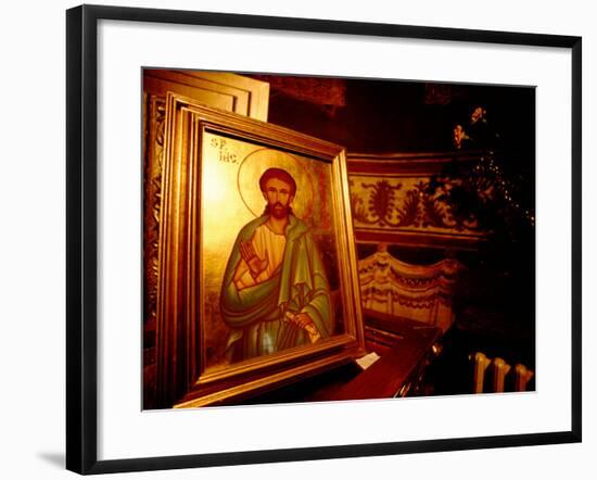 Orthodox Icon Painting in St. Paul and Peter's Cathedral, Constanta, Romania-Cindy Miller Hopkins-Framed Photographic Print