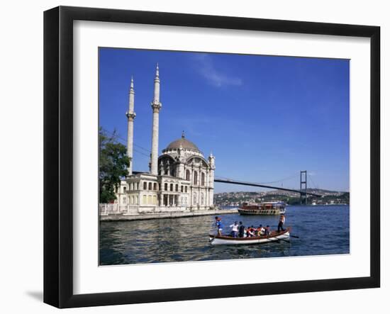 Ortokoye Mosque and Bosphorus, Istanbul, Turkey, Eurasia-Charles Bowman-Framed Photographic Print