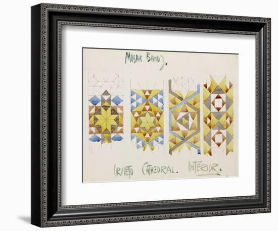 Orvieto Cathedral, a Sheet of Studies of Mosaic Bands, 1891-Charles Rennie Mackintosh-Framed Giclee Print