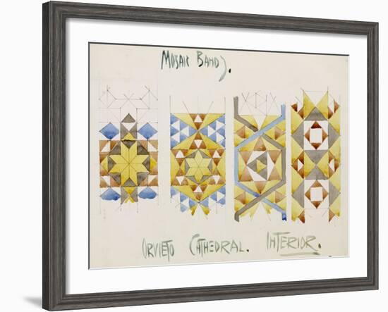 Orvieto Cathedral, a Sheet of Studies of Mosaic Bands, 1891-Charles Rennie Mackintosh-Framed Giclee Print