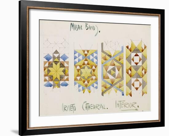 Orvieto Cathedral, a Sheet of Studies of Mosaic Bands, 1891-Charles Rennie Mackintosh-Framed Giclee Print