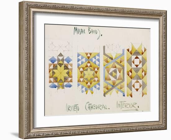 Orvieto Cathedral, a Sheet of Studies of Mosaic Bands, 1891-Charles Rennie Mackintosh-Framed Giclee Print