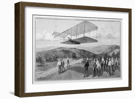 Orville and Wilbur Wright Test Unpowered Gliders Against the Wind at Kitty Hawk-null-Framed Art Print