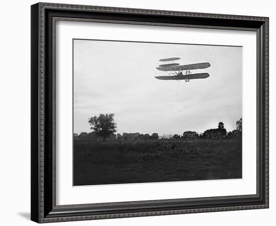 Orville Wright on Flight 41 at 60 foot high Photograph - Dayton, OH-Lantern Press-Framed Art Print