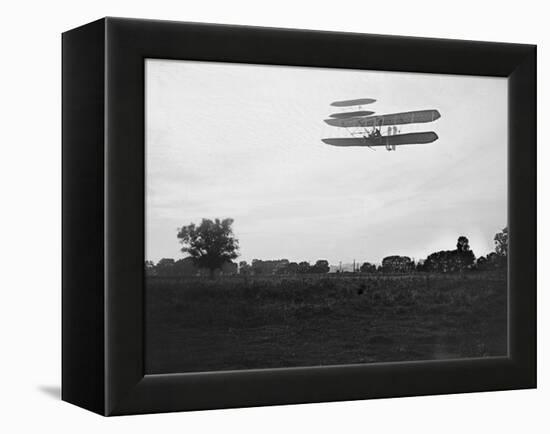 Orville Wright on Flight 41 at 60 foot high Photograph - Dayton, OH-Lantern Press-Framed Stretched Canvas
