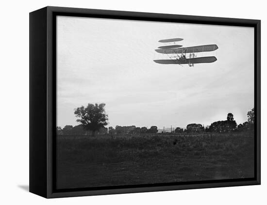 Orville Wright on Flight 41 at 60 foot high Photograph - Dayton, OH-Lantern Press-Framed Stretched Canvas