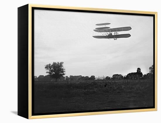 Orville Wright on Flight 41 at 60 foot high Photograph - Dayton, OH-Lantern Press-Framed Stretched Canvas