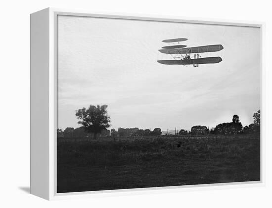 Orville Wright on Flight 41 at 60 foot high Photograph - Dayton, OH-Lantern Press-Framed Stretched Canvas