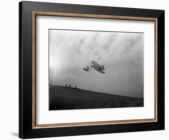 Orville Wright Testing Glider Photograph - North Carolina-Lantern Press-Framed Art Print