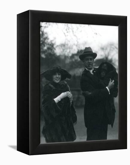 Osa and Martin Johnson with an Orangutan and Gibbon, London Zoo, October 1920-Frederick William Bond-Framed Premier Image Canvas