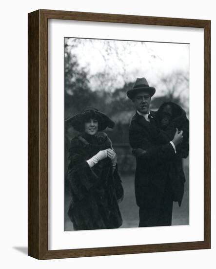 Osa and Martin Johnson with an Orangutan and Gibbon, London Zoo, October 1920-Frederick William Bond-Framed Giclee Print