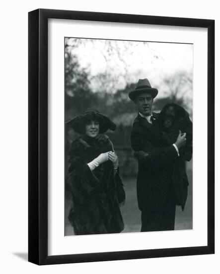 Osa and Martin Johnson with an Orangutan and Gibbon, London Zoo, October 1920-Frederick William Bond-Framed Giclee Print