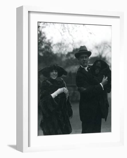 Osa and Martin Johnson with an Orangutan and Gibbon, London Zoo, October 1920-Frederick William Bond-Framed Giclee Print