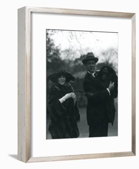 Osa and Martin Johnson with an Orangutan and Gibbon, London Zoo, October 1920-Frederick William Bond-Framed Giclee Print