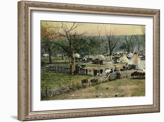 Osage Indian Camp, Oklahoma-Charles Marion Russell-Framed Giclee Print