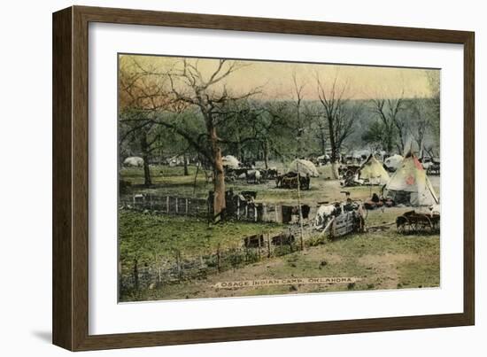 Osage Indian Camp, Oklahoma-Charles Marion Russell-Framed Giclee Print