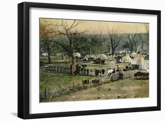 Osage Indian Camp, Oklahoma-Charles Marion Russell-Framed Giclee Print